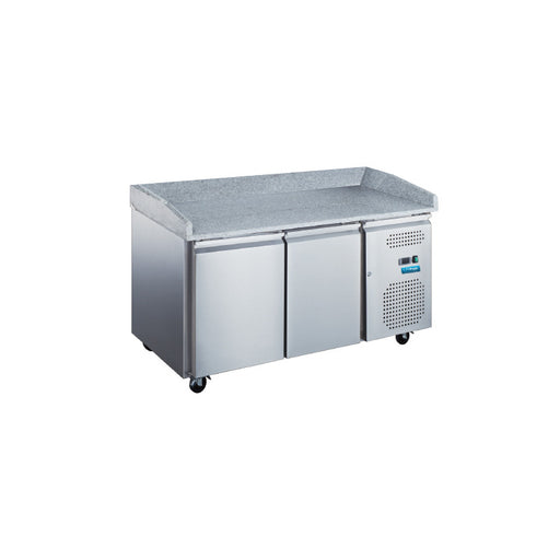 Unifrost PR1510G 2 Door Pizza Prep Fridge - Granite worktop