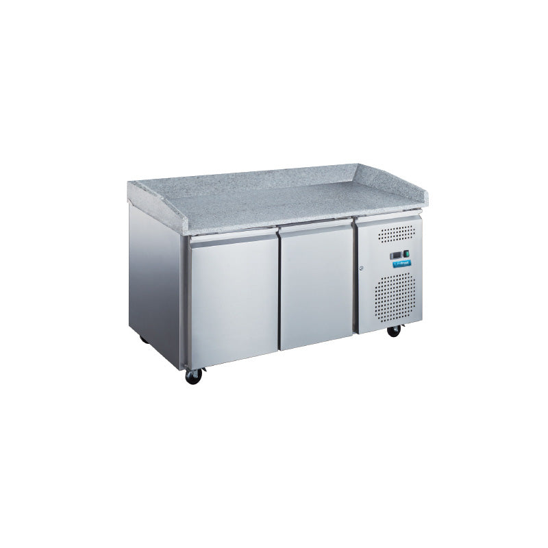 Unifrost PR1510G 2 Door Pizza Prep Fridge - Granite worktop