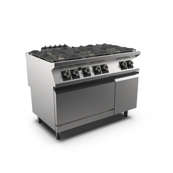 Mareno 6 Burner Gas Range PC912GFG - Gas Oven