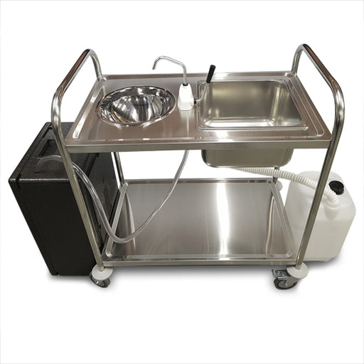 Classic Portable Hand Wash Trolley - Double Bowl